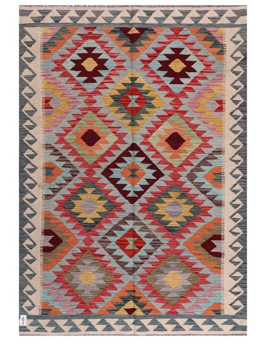 Maimana Afghanistan Kilim Rug - 201 x143 cm
