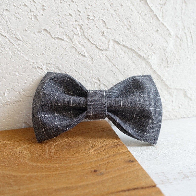 Red Plaid Polyester Pet Collar Set