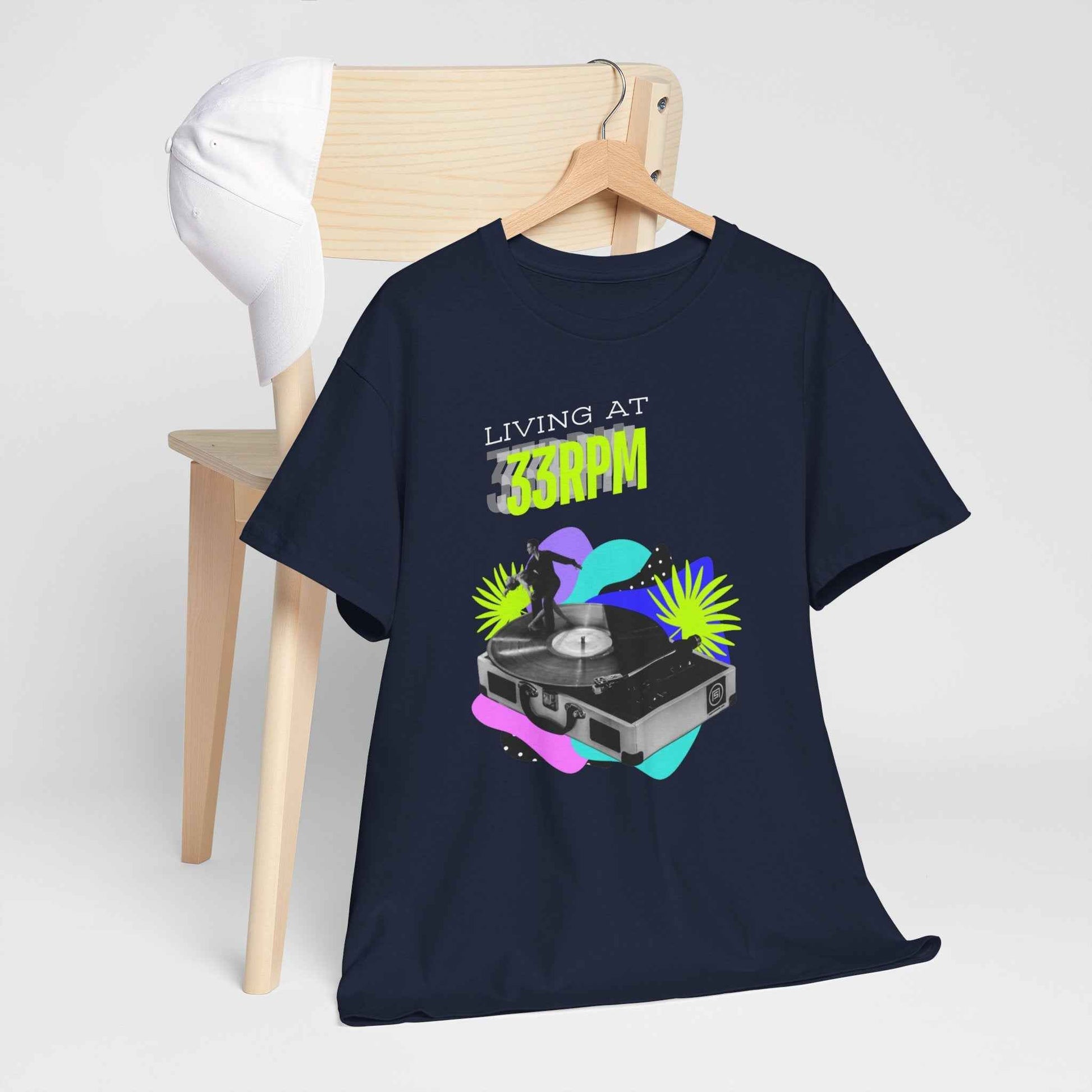 'Living at 33rpm' Flouro Men's T-Shirt