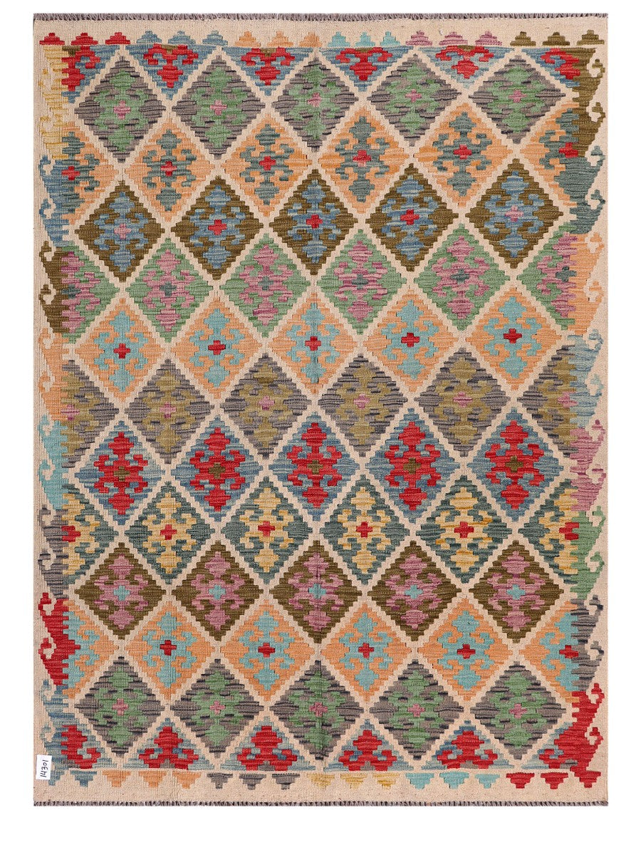 Maimana Afghanistan Kilim Rug - 210 x156 cm