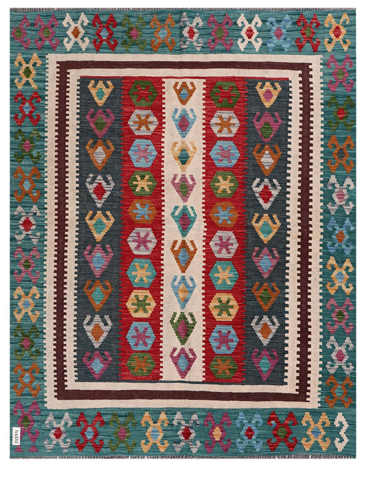 Maimana Afghanistan Kilim Rug - 198 x156 cm