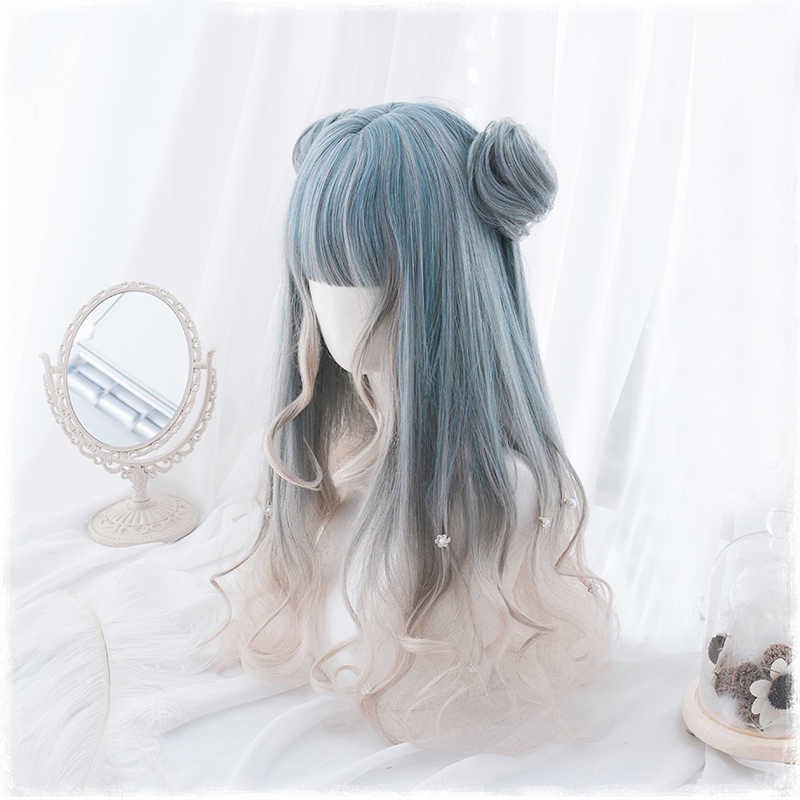 Facial gradation wig with sideburns