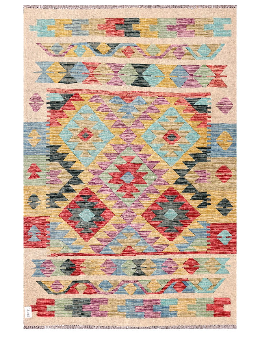 Maimana Afghanistan Kilim Rug - 188 x127 cm