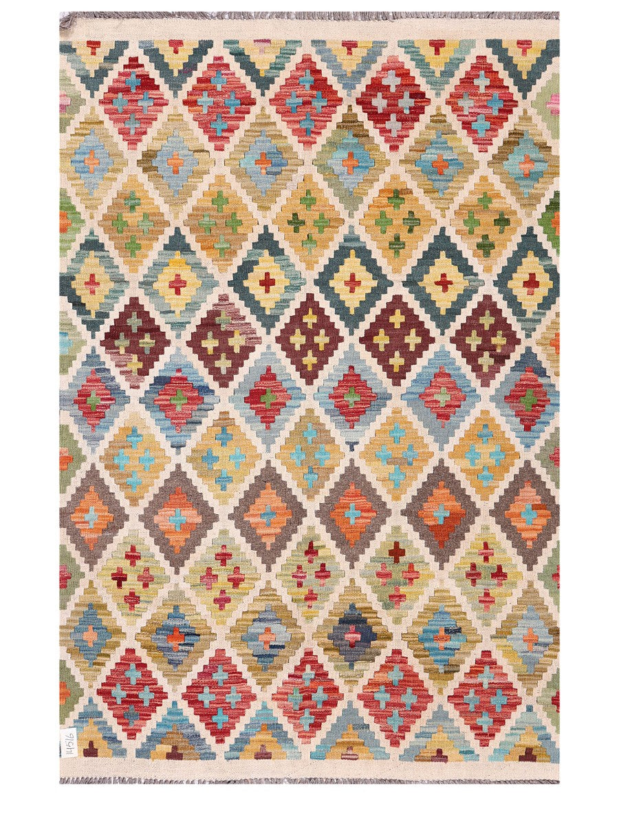 Maimana Afghanistan Kilim Rug - 183 x122 cm