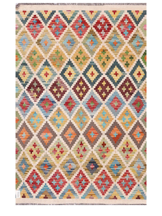Maimana Afghanistan Kilim Rug - 183 x122 cm