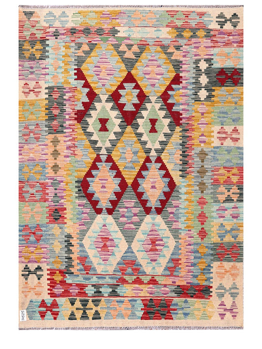 Maimana Afghanistan Kilim Rug - 186 x132 cm