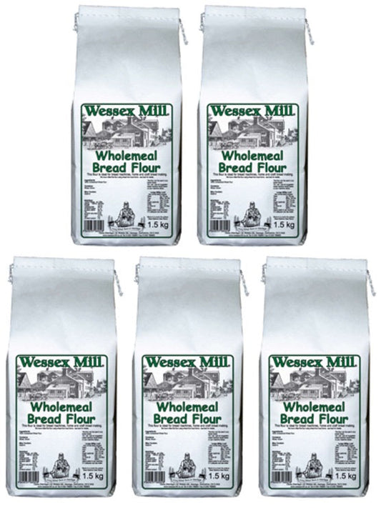 5 x Wessex Mill Wholemeal Bread Flour - 1.5kg
