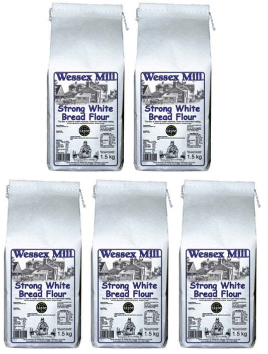 5 x Wessex Mill Strong White Bread Flour - 1.5kg