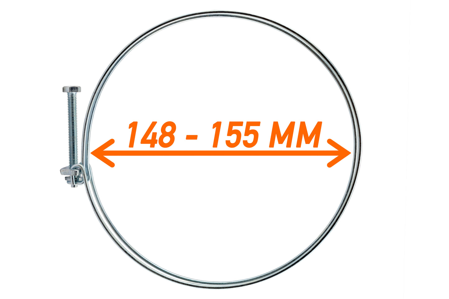 Double Wire Hose Clamp Galvanised 148mm-155mm for DIY Workshop Accessory