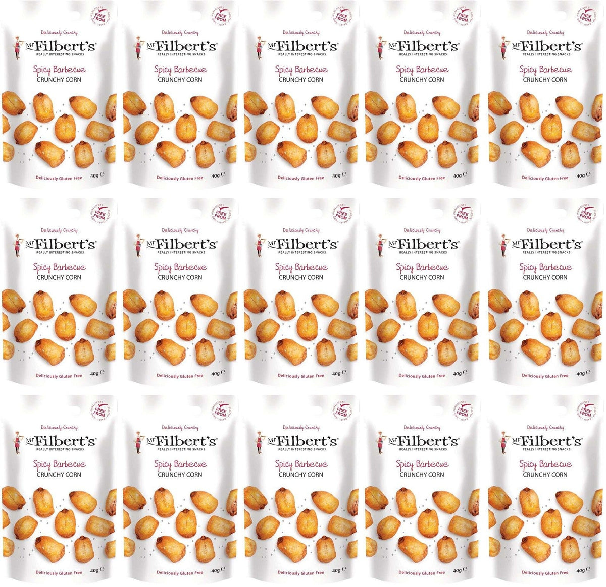 15 x Mr Filberts Crunchy Corn BBQ - 40g