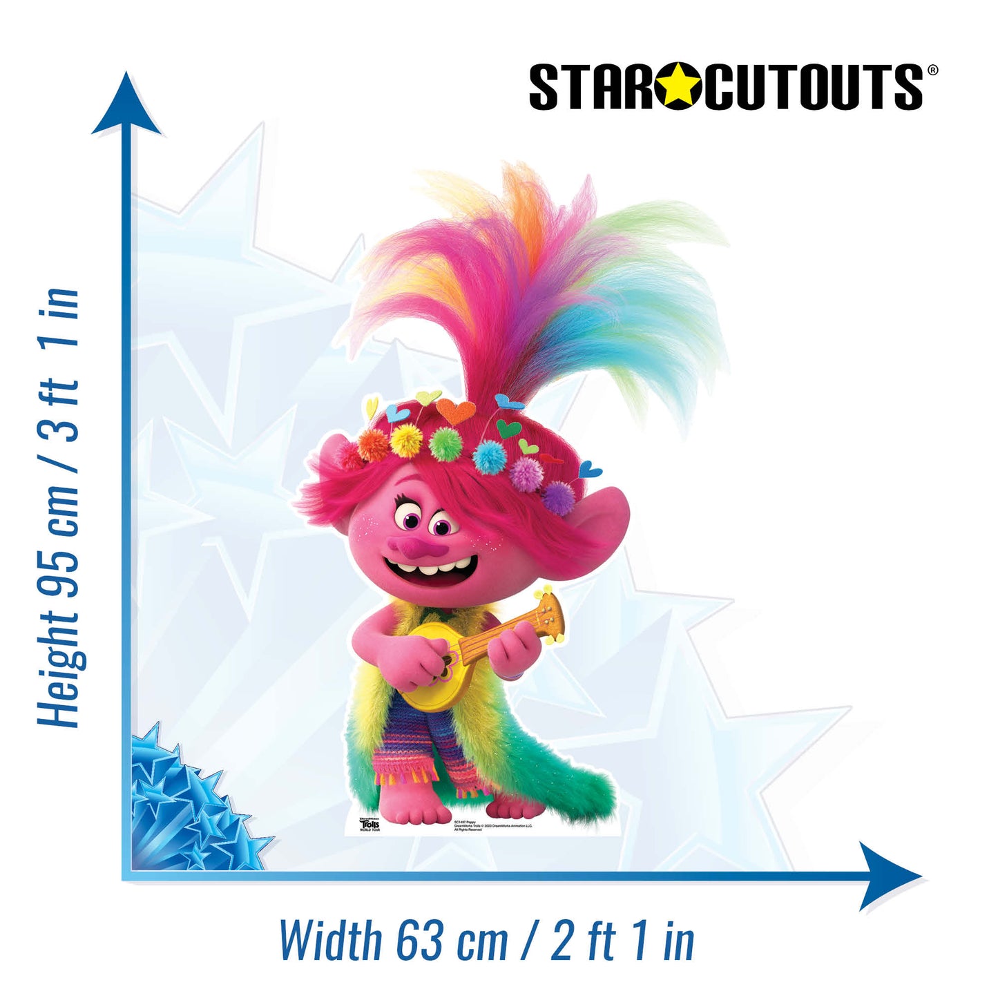 SC1497 Poppy (Ukulele) Cardboard Cut Out Height 95cm
