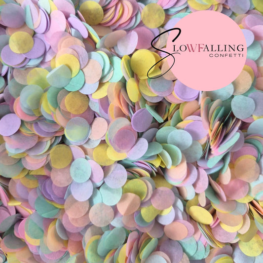 Biodegradable Slow falling paper Confetti - pastel party mix bulk bag 500g