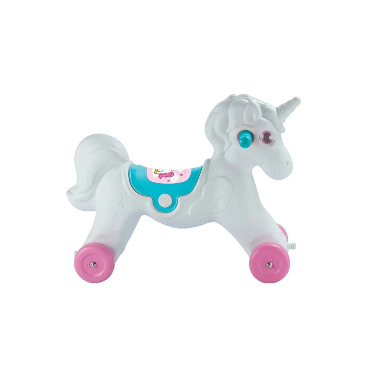 Dolu Unicorn Rocking Horse with Wheels - Pink