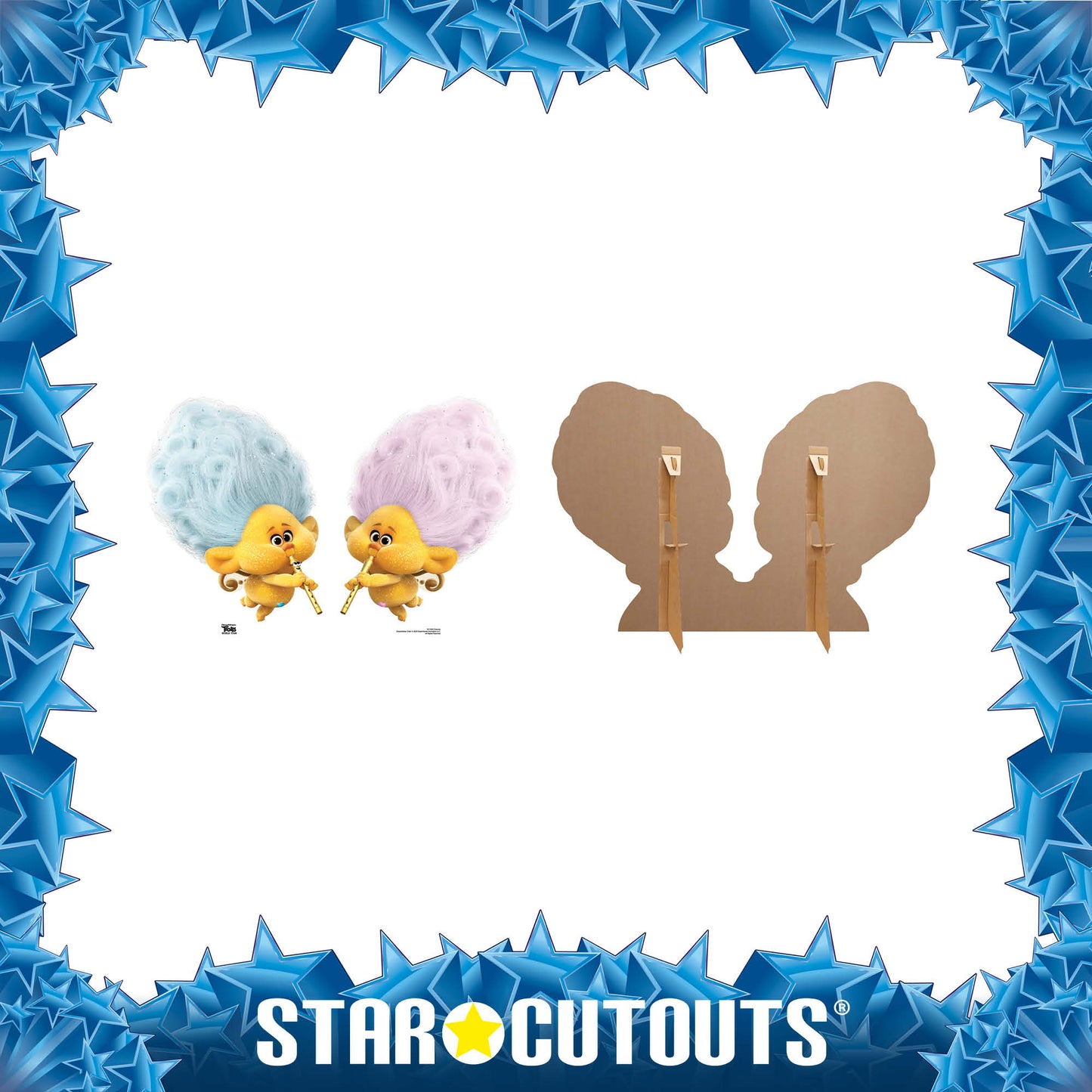 SC1500 Cherub Blue and Pink Trolls World Tour Cardboard Cut Out Height 61cm