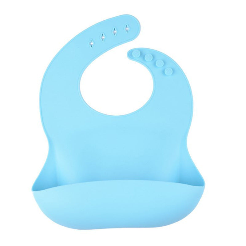 Silicone Baby Bib with Pocket - BPA-Free Waterproof Feeding Bib