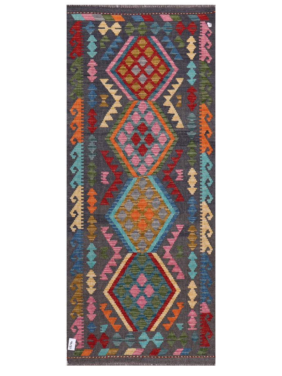Maimana Afghanistan Kilim Rug - 201 x85 cm