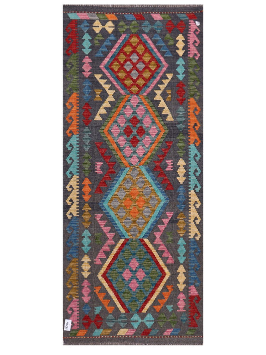 Maimana Afghanistan Kilim Rug - 201 x85 cm
