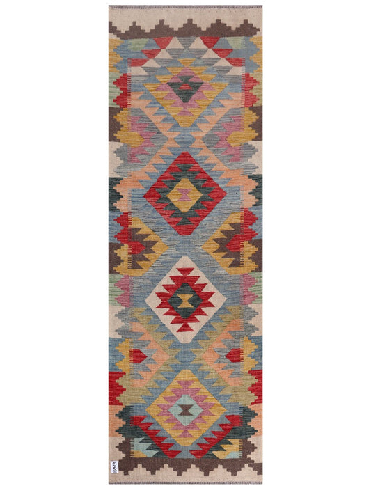 Maimana Afghanistan Kilim Rug - 246 x 81 cm