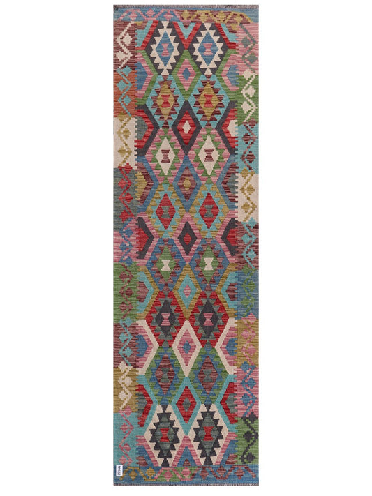 Maimana Afghanistan Kilim Runner - 286 x 88 cm