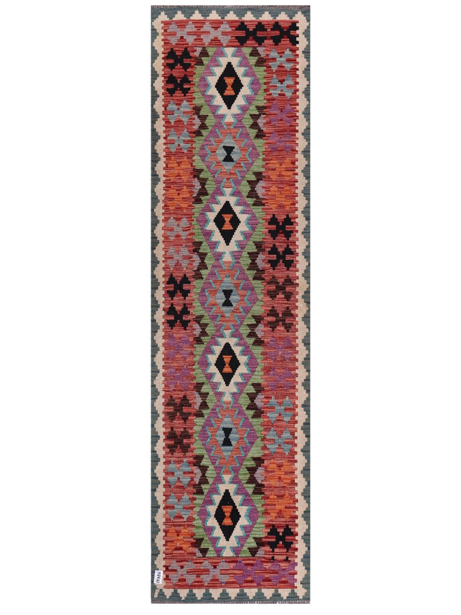 Maimana Afghanistan Kilim Runner - 299 x 81 cm