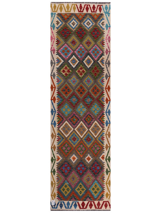 Maimana Afghanistan Kilim Runner - 296 x 87 cm