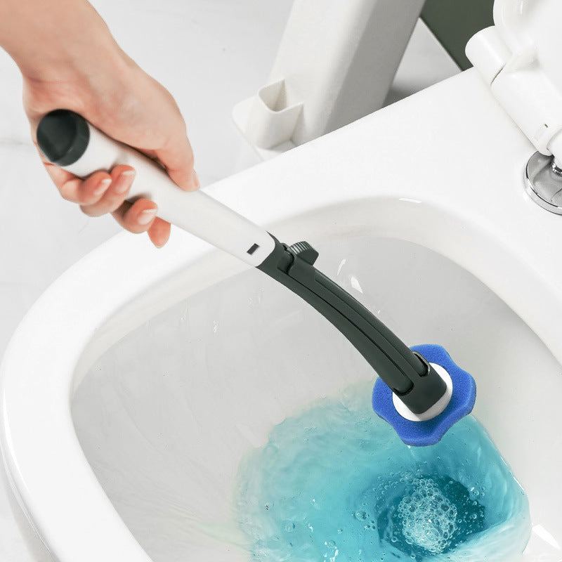 Disposable toilet brush set