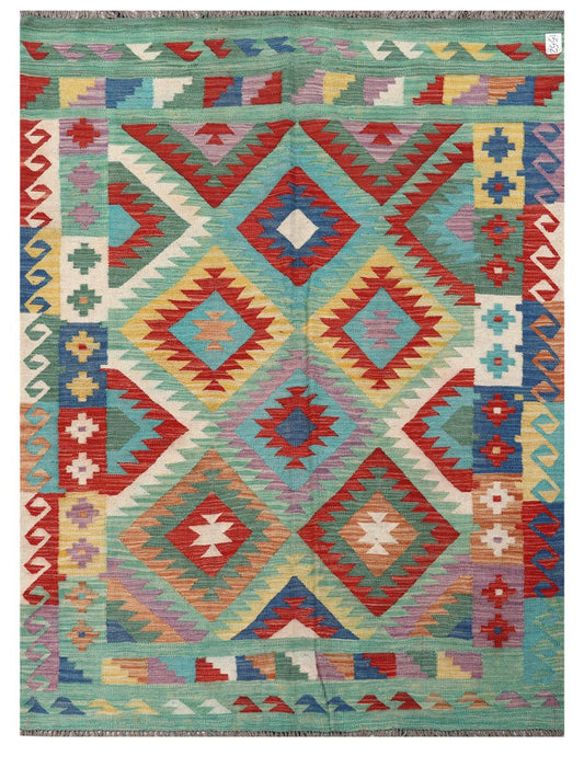 Maimana Afghanistan Kilim Rug - 196 x146 cm