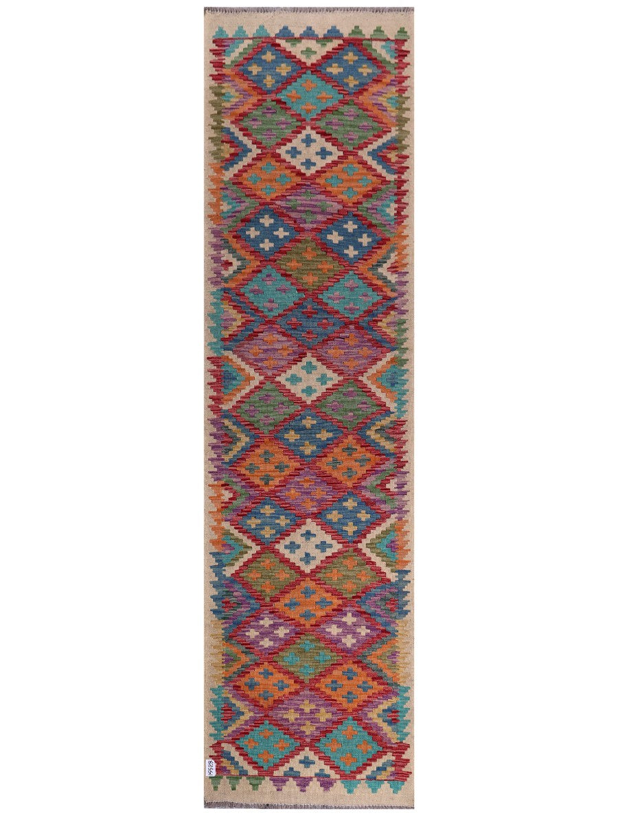 Maimana Afghanistan Kilim Runner - 292 x 78 cm