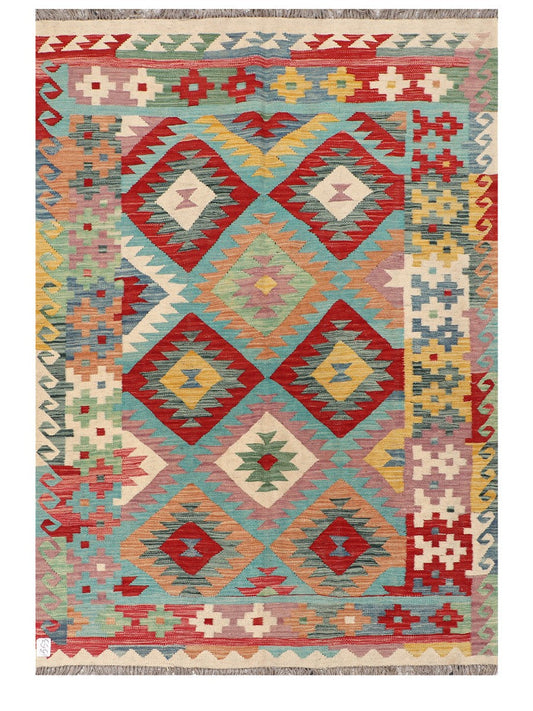Maimana Afghanistan Kilim Rug - 206 x143 cm