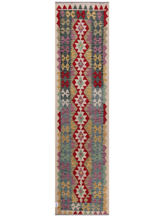 Maimana Afghanistan Kilim Runner - 306 x 79 cm