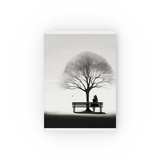 Aesthetic Hardcover Journal - Black And White Nature Design