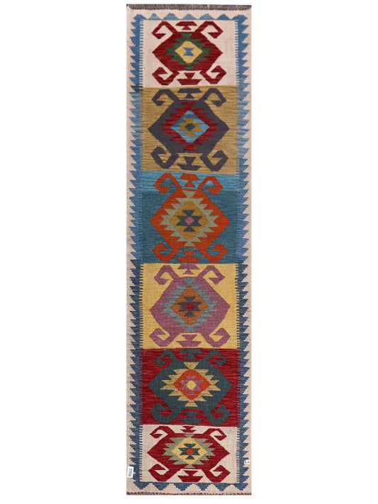 Maimana Afghanistan Kilim Runner - 308 x 80 cm