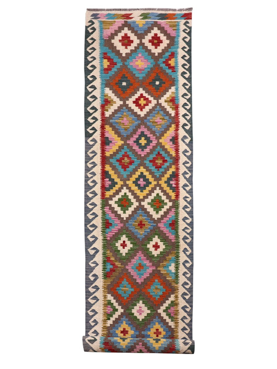 Maimana Afghanistan Kilim Runner - 409 x 82 cm