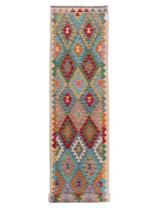 Maimana Afghanistan Kilim Runner - 393 x 83 cm