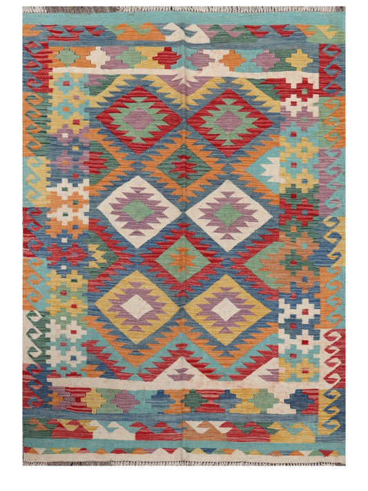Maimana Afghanistan Kilim Rug - 206 x145 cm