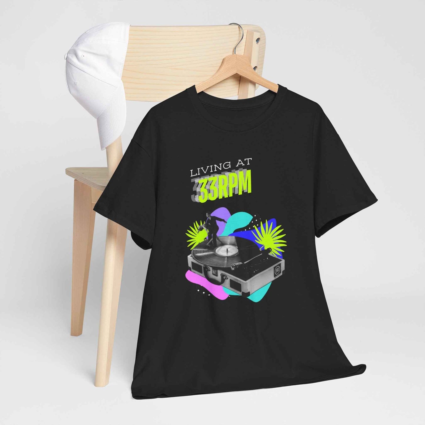 'Living at 33rpm' Flouro Men's T-Shirt