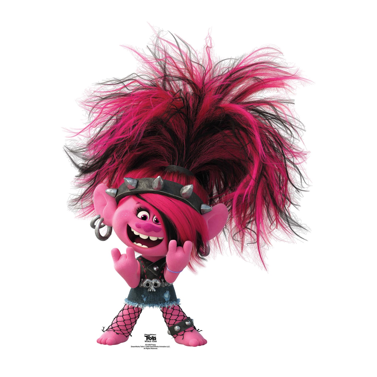 SC1590 Poppy Punk Trolls World Tour Cardboard Cut Out Height 94cm