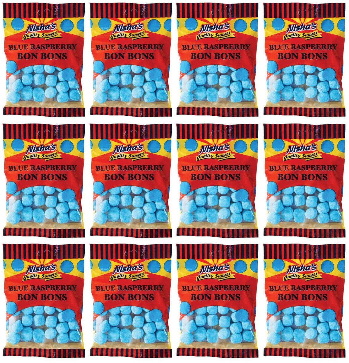 12 x Nisha Blue Raspberry Bon Bons - 120g