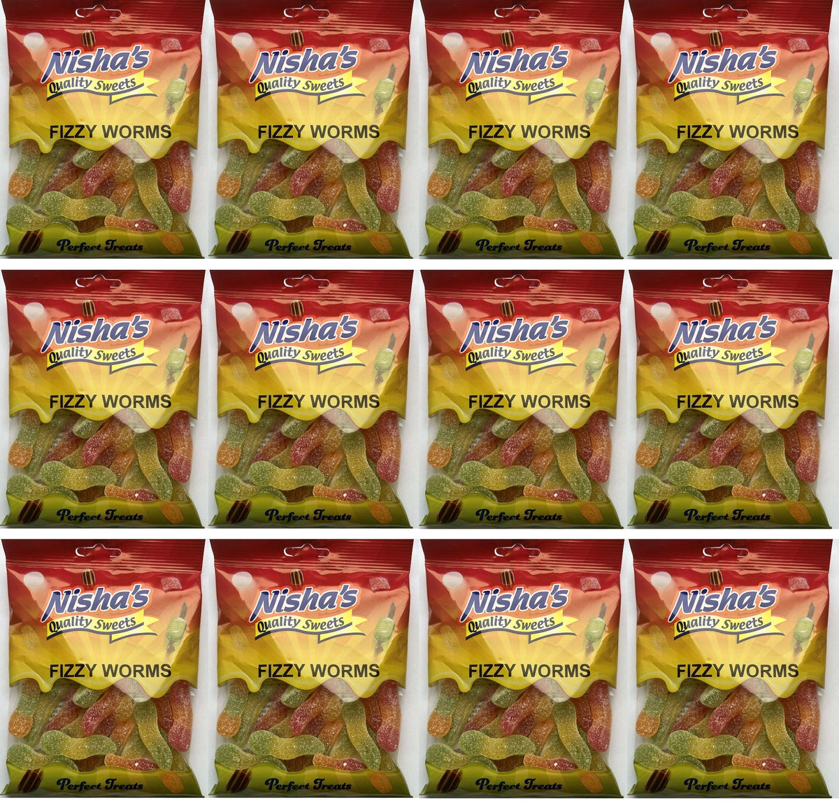 12 x Nisha Fizzy Worms - 115g