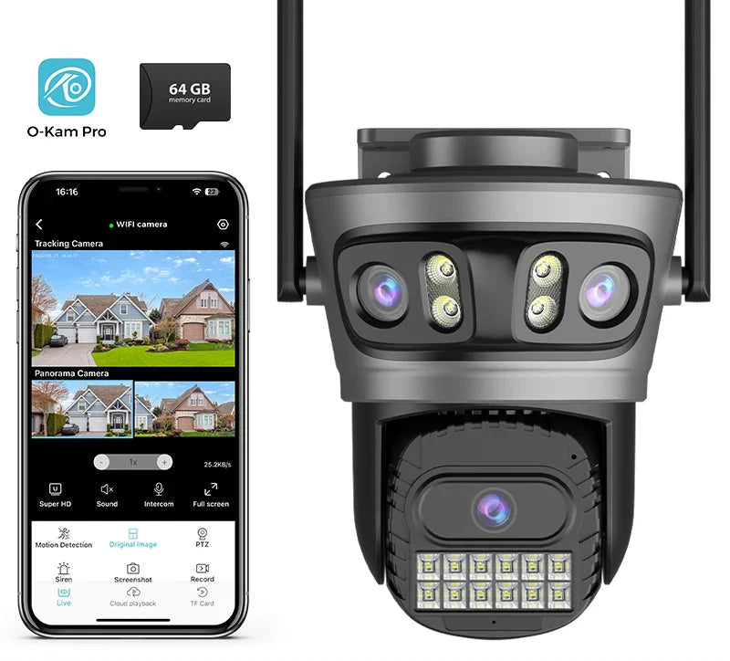 Camera Outdoor Auto Tracking Multi Screens 5X Digital Zoom PTZ Security Protection