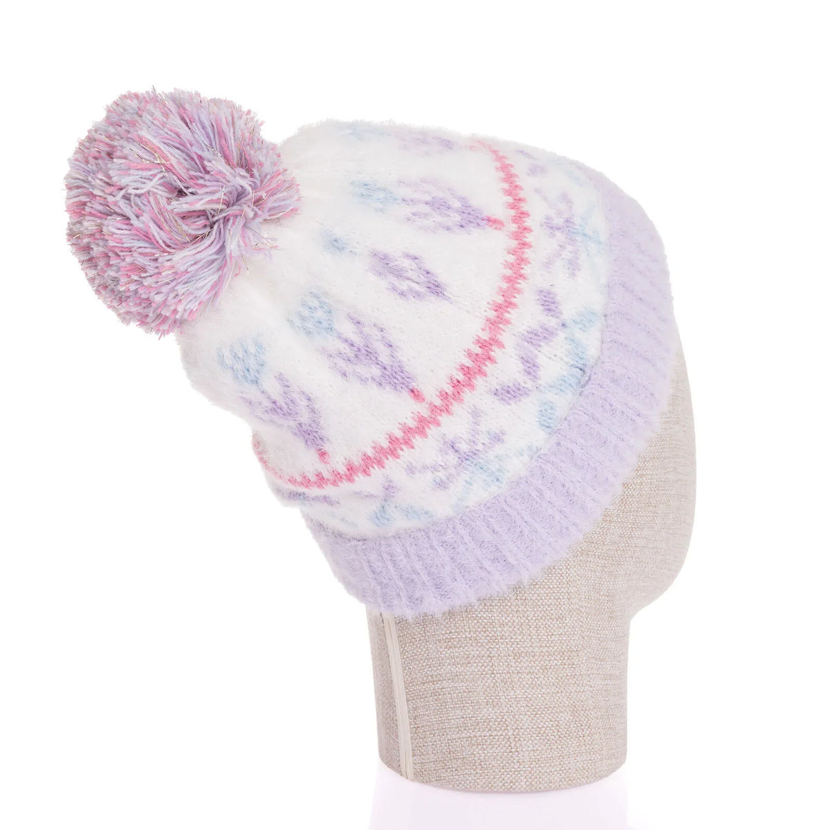 Fonem Fleece-Lined Patterned Knitted Baby Beanie (One Size)