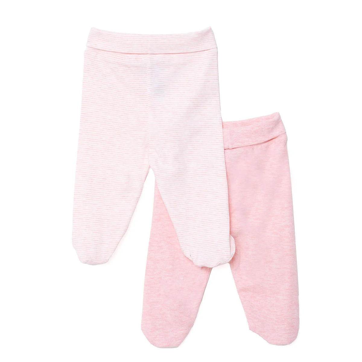 HelloBaby 2 Pack Ribbed Footed Baby Bottoms (Newborn to 9 Months)
