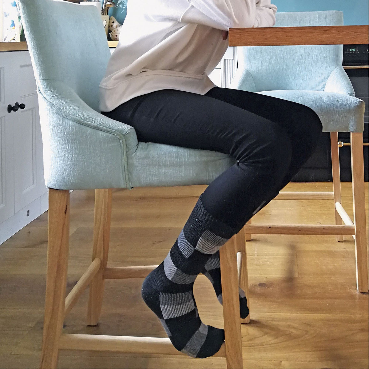 Sock Snob Ladies Merino Wool Silk Blend Checked Socks