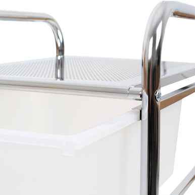 Tube Frame 4 White Plastic Drawers Trolley