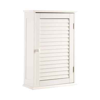Shutter White Wood Wall Cabinet