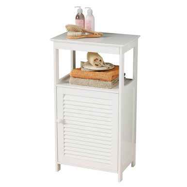Shutter White Wood Floor Cabinet