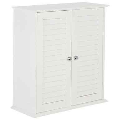 Shutter White Wood 2 Door Wall Cabinet