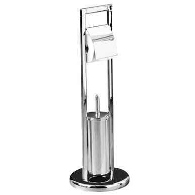 Linnea Chrome Bathroom Set Toilet Brush And Roll Large Holder