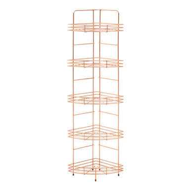 Dara 5 Tier Copper Finish Corner Storage Rack