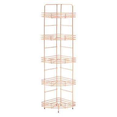Dara 5 Tier Copper Finish Corner Storage Rack